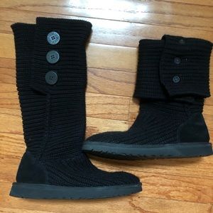 UGG sweater tall boots in Black